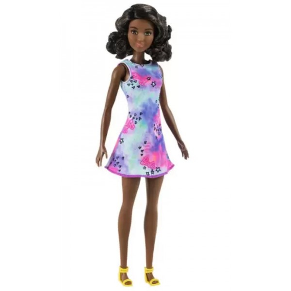 Poupée Barbie Afro Américaine Robe Etoiles Coeurs