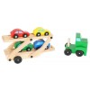 Camion Transporteur de Voitures avec 4 Véhicules en Bois - KRUZZEL