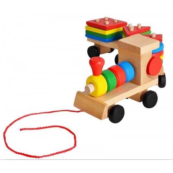 Train en bois trieur de formes