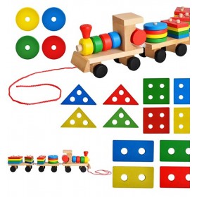 Train en bois trieur de formes
