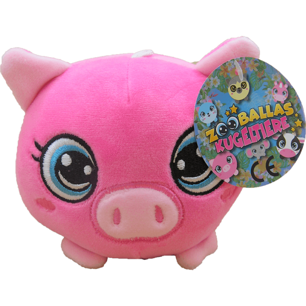 Peluche Cochon des Animaux Squishy Zooballas 10cm