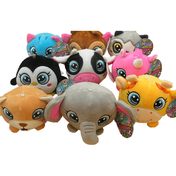 Peluches Animaux Squishy Zooballas 10cm - Assortiment Rainbow-Elch