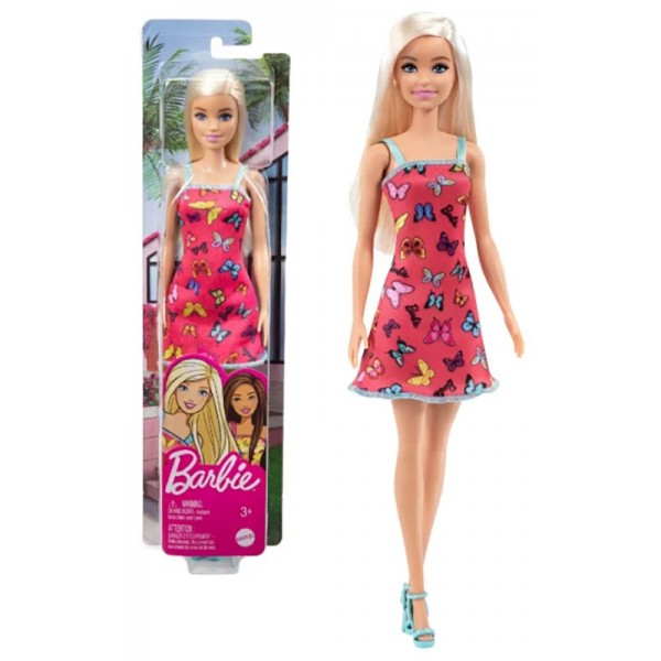 Poupée Barbie Blonde Chic en Robe Papillon Rose