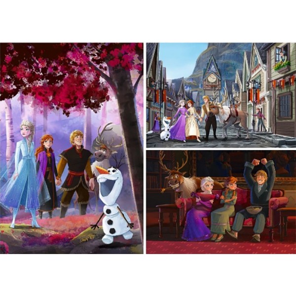 Disney Frozen II La Reine des Neiges Lot de 3 puzzles 48 pièces Clementoni - 100% recyclé et recyclable