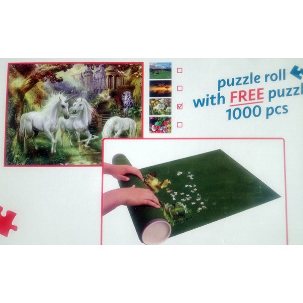 Tapis + Rouleau de Puzzle avec un puzzle de 1000 pièces offert - Chevaux
