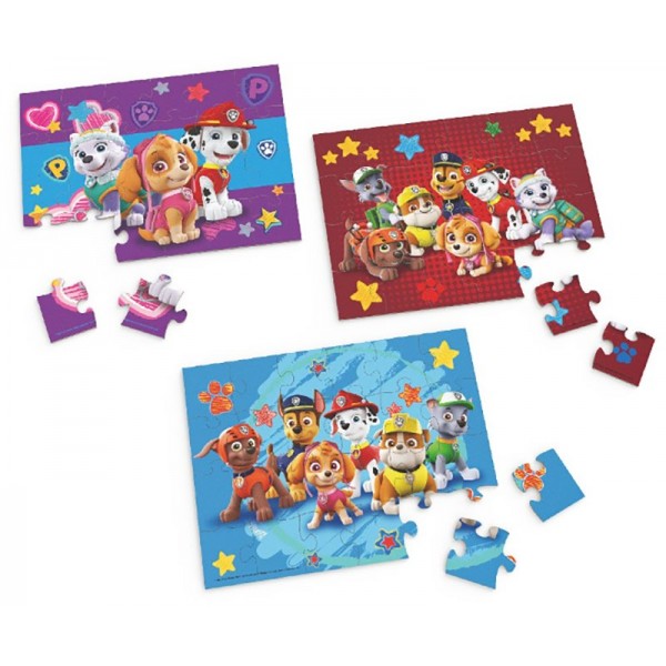 Pat Patrouille - Lot de 3 puzzles en bois - 3x24 pièces