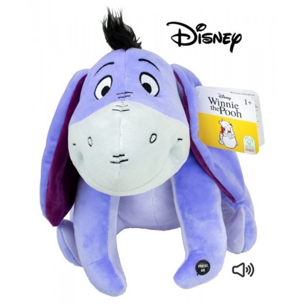 Peluche Disney Winnie l'Ourson : Bourriquet 30cm avec son