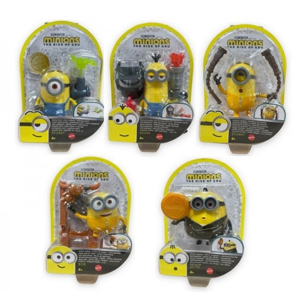 Mattel - Figurine Minions Rise of Gru - 9cm avec accessoires - 5 à collectionner