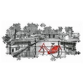Puzzle Clementoni - Panorama 1000 pièces - Amsterdam Bicycle