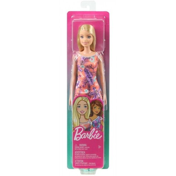 Poupée Barbie Robe orange à Fleurs tropicales