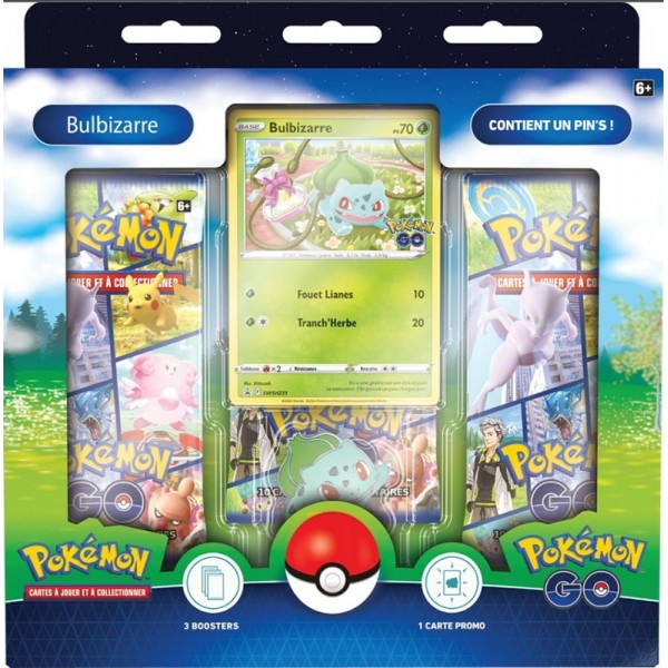 Coffret Pokémon GO tripack et pin's Bulbizarre
