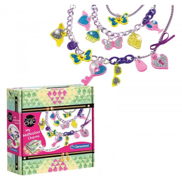 Kit Créatif DIY Mes Charms Multicolores Crazy Chic - Clementoni
