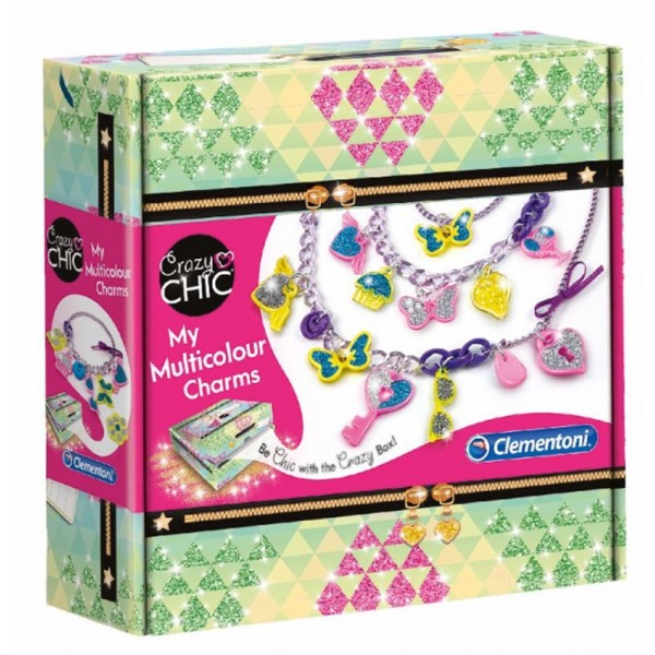 Kit Créatif DIY Mes Charms Multicolores Crazy Chic - Clementoni