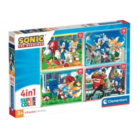 Puzzle Sonic 4 en 1 Clementoni 12 16 20 et 24 pièces