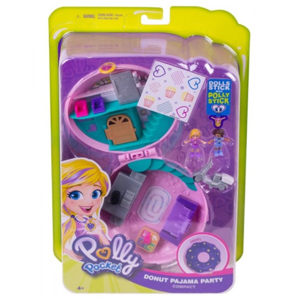 Polly Pocket - Coffret Soirée Pyjama Donuts - Poupée Mini-Univers