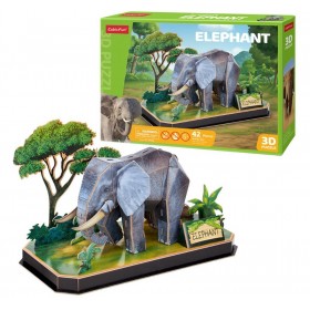 Puzzle 3D Eléphant Cubic Fun 42 Pièces