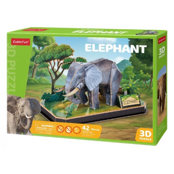 Puzzle 3D Eléphant Cubic Fun 42 Pièces