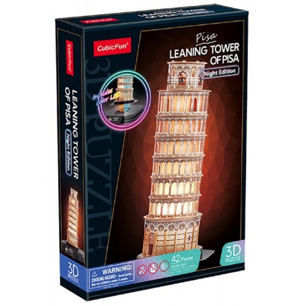 Puzzle 3D Pisa LED Cubic Fun 42 Pièces