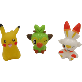 3 Figurines Pokemon Pikachu Grookey Flambino