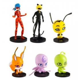 Lot de 12 Figurines Miraculous Topeez