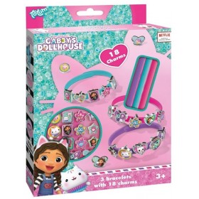 Kit Gabby's Dollhouse 3 Bracelets avec 18 Charms DIY