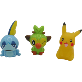 3 Figurines Pokemon Pikachu Grookey Sobble
