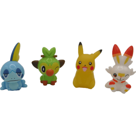 4 Figurines Pokemon Sobble Grookey Pikachu Flambino
