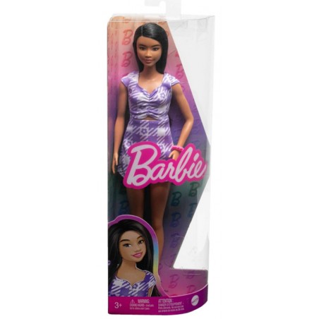 Poupée Barbie Fashionitas Cheveux Ondulés et Robe Vichy
