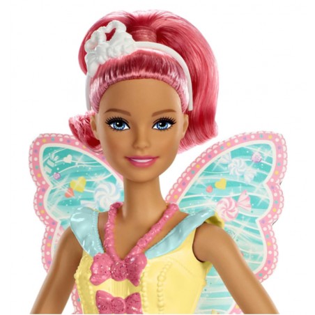 Poupée Barbie Dreamtopia Pouée Fée avec Cheveux Roses