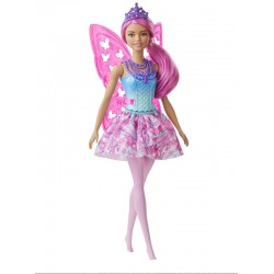 Poupée Barbie Dreamtopia Pouée Fée avec Cheveux Roses et Diadème