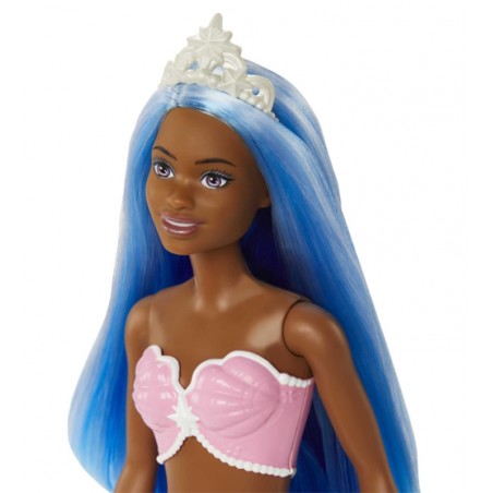 Poupée Barbie Dreamtopia Sirène avec Dégradé Bleu et Rose et Diadème