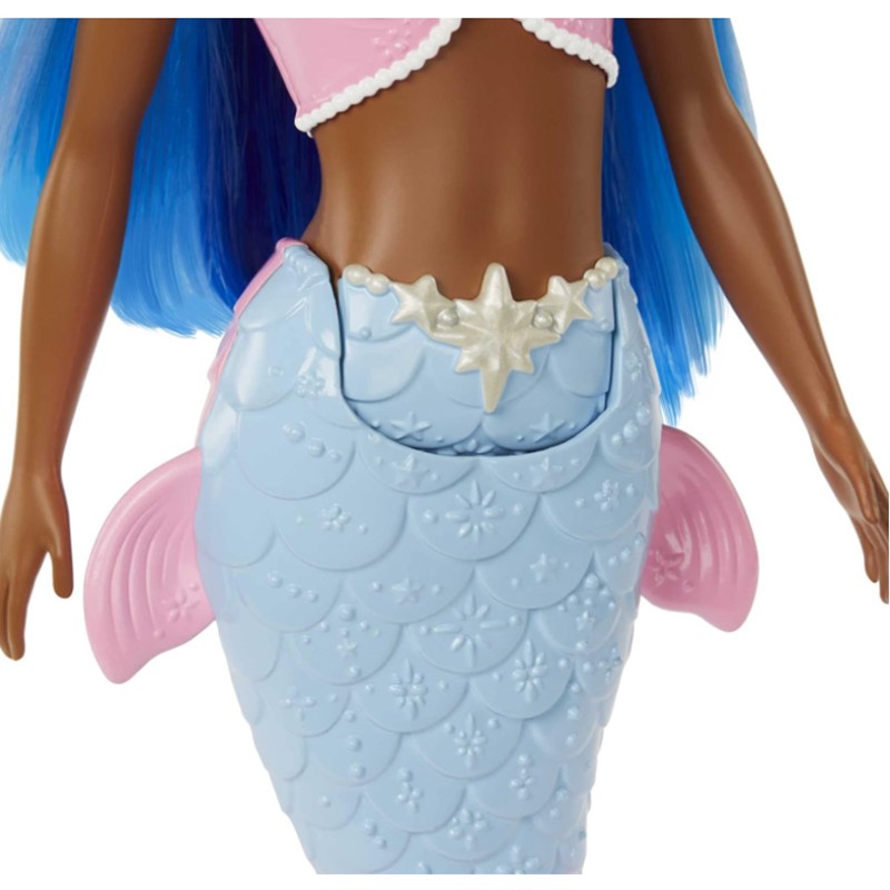 Poupée Barbie Dreamtopia Sirène avec Dégradé Bleu et Rose et Diadème