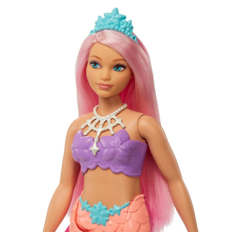 Poupée Barbie Dreamtopia Sirène avec Dégradé Rose et Diadème