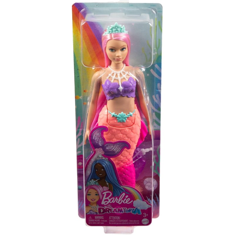 Poupée Barbie Dreamtopia Sirène avec Dégradé Rose et Diadème