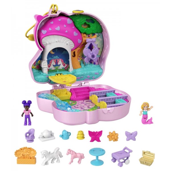 Polly Pocket - Coffret Forêt Des Licornes avec Surprises et Accessoires