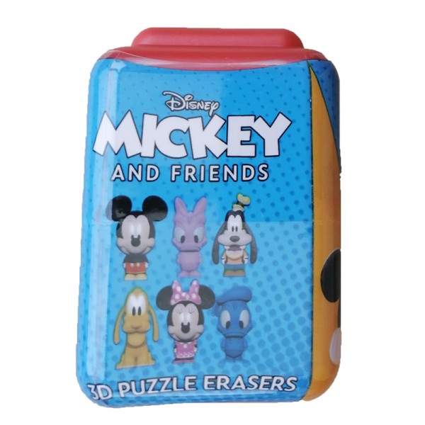 Puzzle Gomme Casse_Tête 3D Disney Mickey & Friends - Un personnage Aléatoire Multicolore ou Parfumé