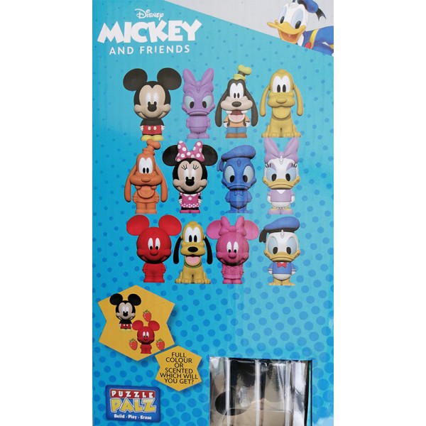 Puzzle Gomme Casse_Tête 3D Disney Mickey & Friends - Un personnage Aléatoire Multicolore ou Parfumé
