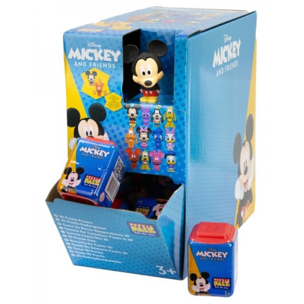 Puzzle Gomme Casse_Tête 3D Disney Mickey & Friends - Un personnage Aléatoire Multicolore ou Parfumé