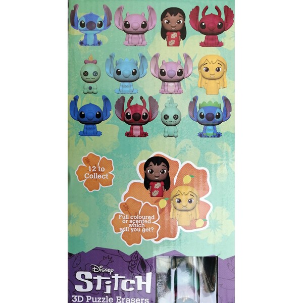 Puzzle Gomme Casse_Tête 3D Disney Stitch - Un Personnage Aléatoire Multicolore ou Parfumé