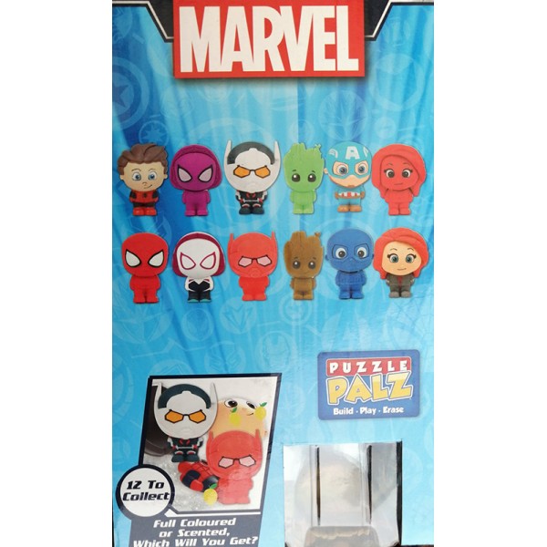 Puzzle Gomme Casse_Tête 3D Marvel - Un Personnage Aléatoire Multicolore ou Parfumé