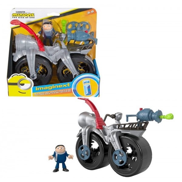 Figurines Imaginext Minions Vélo Lance Roquette de Gru