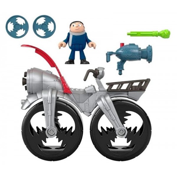 Figurines Minions Gru et son Vélo Lance Roquette - Imaginext
