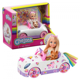 Poupée Barbie Chelsea Avec Voiture, Chiot et Autocollants