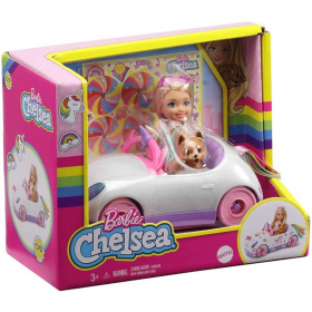 Poupée Barbie Chelsea Avec Voiture, Chiot et Autocollants