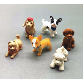 Figurines Chiens Miniatures Mignons - 6 pièces