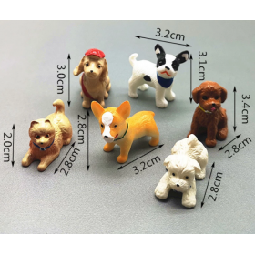 Figurines Chiens Miniatures Mignons - 6 pièces