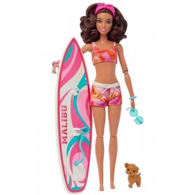 Poupée Barbie Coffret Surf avec Chiot et Accessoires
