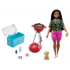 Barbie - Coffret Barbecue Avec Figurine Chien & Accessoires