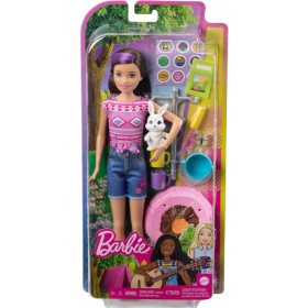 Coffret Poupée Barbie It Takes Two Avec Figurine Lapin et Accessoires Camping