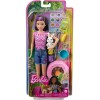 Coffret Poupée Barbie It Takes Two Avec Figurine Lapin et Accessoires Camping